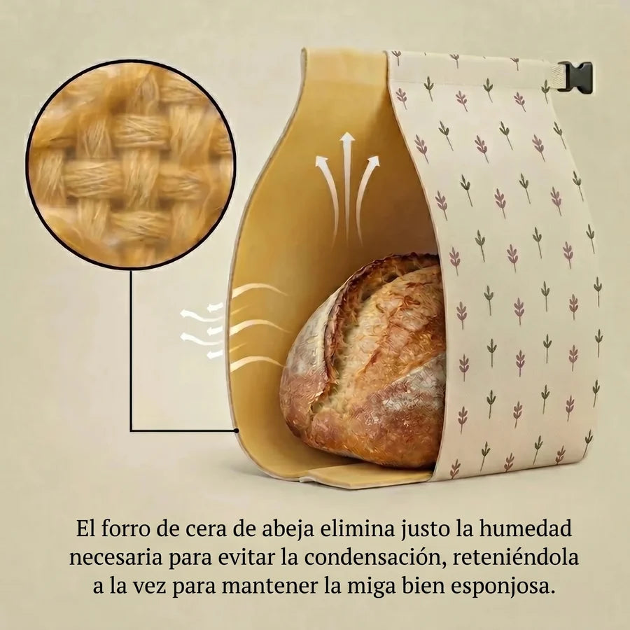 PaneraViva™ — bolsas premium para pan hechas con algodón 100% y cera de abeja.