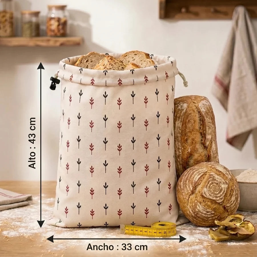 PaneraViva™ — bolsas premium para pan hechas con algodón 100% y cera de abeja.